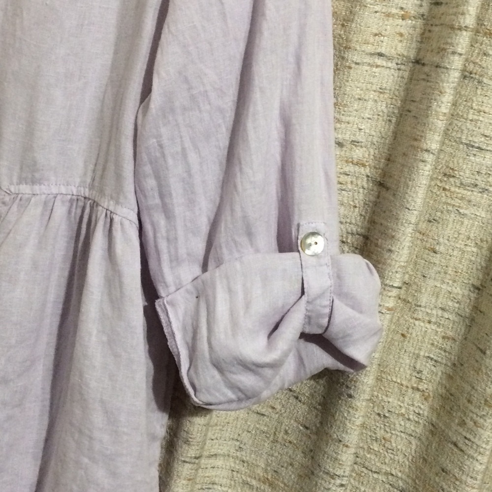 Sigrid Olsen 100% Linen Peplum Top - image 3